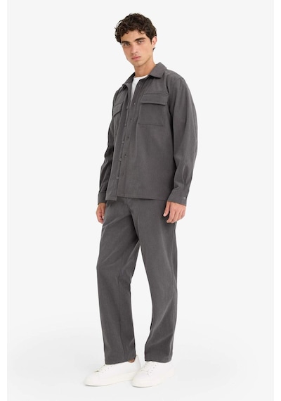 Defacto Wide Leg Geniş Paça Fitilli Kadife Pantolon F2042ax25wnar104 Antrasit