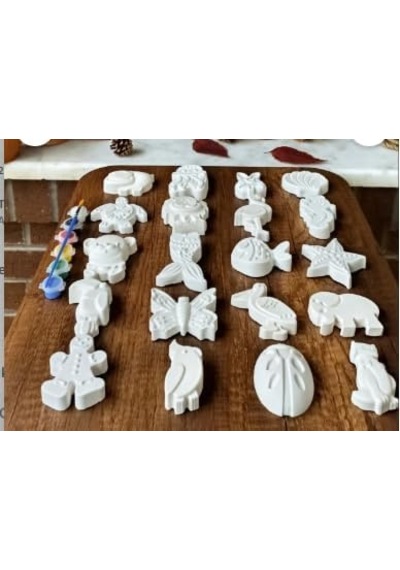 20 Adet Birbirinden Farklı Mega Boy Anne Cocuk Etkinlik Alçı Taş Boyama Seti