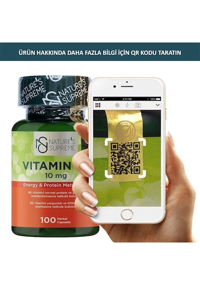 Natures Supreme Vitamin B6 10 Mg 100 Kapsül Aromasiz