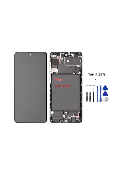 Samsung Galaxy A71 - Sm-a715 Uyumlu Lcd Ekran Dokunmatik Servis Çıtalı + Tamir Seti