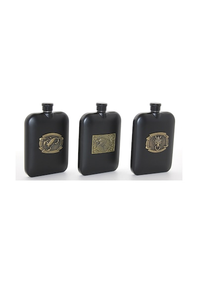 Paslanmaz Çelik Kabartmalı Tekli 6 Oz Matara Çok Renkli