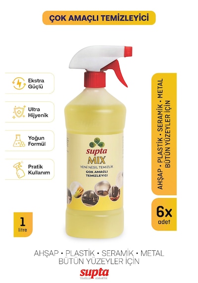 Supta Mix Çok Amaçlı Temizlik Maddesi 6 x 1 L