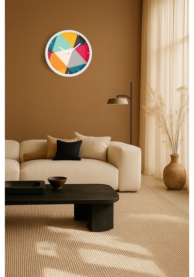 Modern Duvar Saati - 30cm - Önü Camlı Beyaz Kasa - Sessiz Mekanizma-jh0904 Beyaz