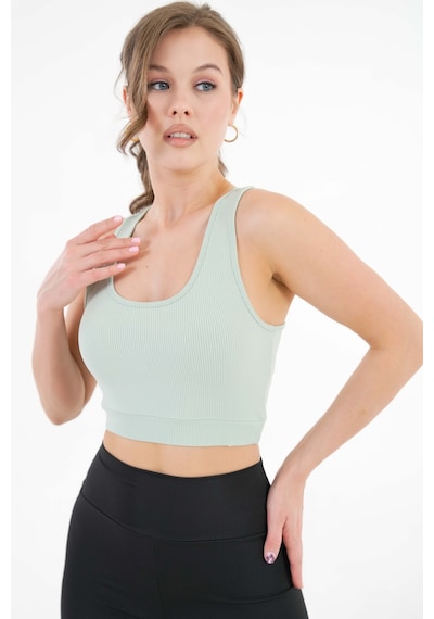 Mint U Yaka Beli Lastikli Fitilli Toparlayıcı Örme Crop Büstiyer Mint Mint U Yaka Beli Lastikli Fitilli Toparlayıcı Örme Crop Büstiyer Mint