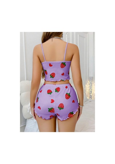 Lily Bianca Nightwear Askılı Göbek Kısmı Dekolteli Fiyonk Detaylı Ve Şortlu Penye Gecelik Mor Lily Bianca Nightwear Askılı Göbek Kısmı Dekolteli Fiyonk Detaylı Ve Şortlu Penye Gecelik Mor