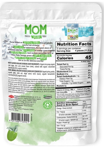 Mom Organıc Nanelı Bonbon