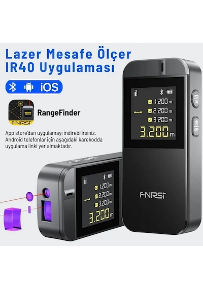 Fnırsı Ir40 Mini Akıllı Mesafe Ölçer Lazermetre