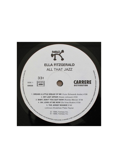 E. Fitzgerald All That Jazz İmzalı Plak