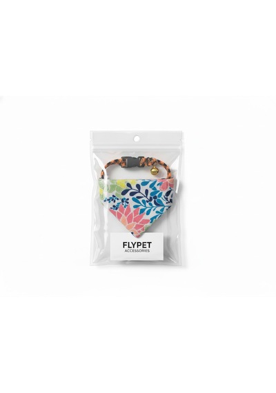 Flypet Renkli Çiçek Desen Fular Kedi Tasma & Yavru Köpek Tasma 13cm-24cm Ayarlanabilir Tasma
