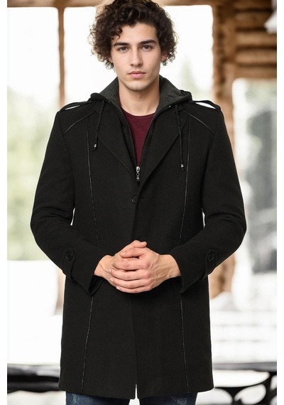 Plt9334 Dewberry Erkek Palto-siyah Siyah