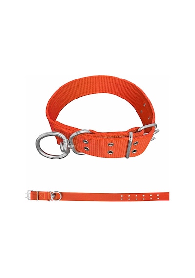 Savex Dokuma Köpek Boyun Tasması Turuncu 5 80 Cm Fosforlu Sarı