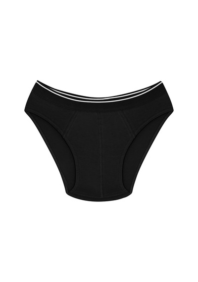 İbrahim Burak Etiler Collection Moda Çizgi Erkek Pamuk Likralı Slip Siyah 40132 Sıyah