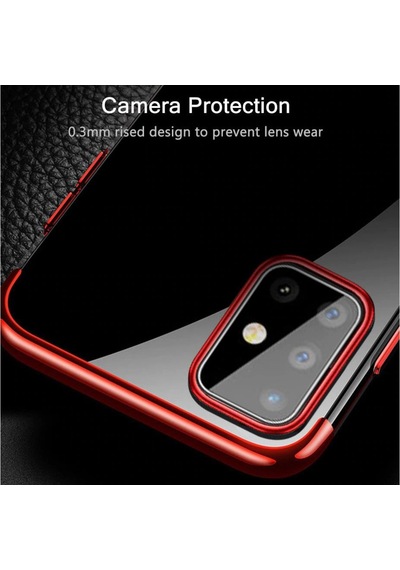 Galaxy A71 Köseleri Renkli Seffaf Kamera Korumali Silikon Kilif 402647315