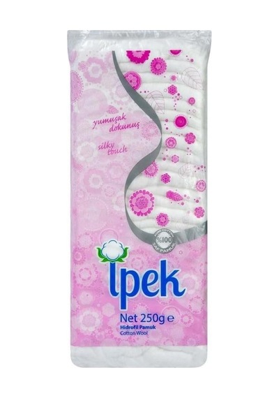 İpek Hidrofil Pamuk, Beyaz, 250gr, Tek Kullanımlık, Doğal Pamuk İçerikli