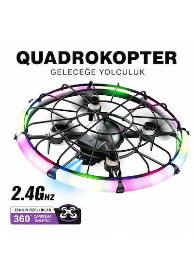 Led Işıklı Mini Drone 2.4ghz Uzaktan Kumandalı 360 Korumalı Quadcopter
