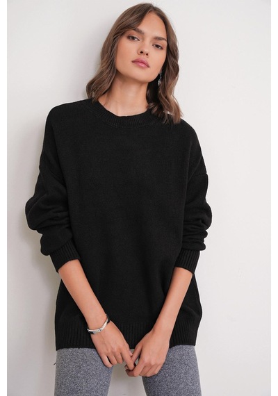Hiccup Mixray Oversize Triko Kazak Siyah