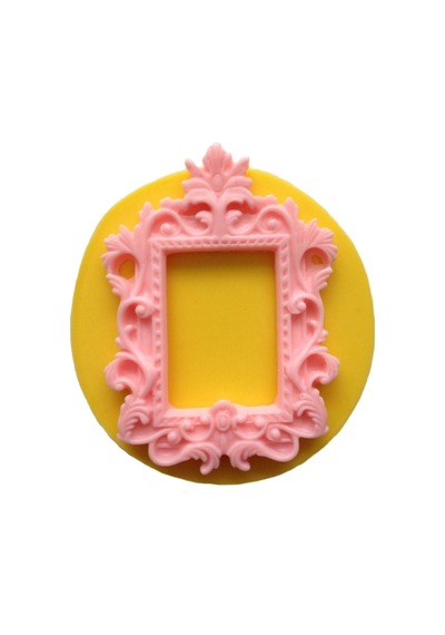 Barok Desenli Dikdörtgen Şekilli Silikon Pasta Ve Seker Hamuru Kalibi 11,5x8x1,5 Cm 6