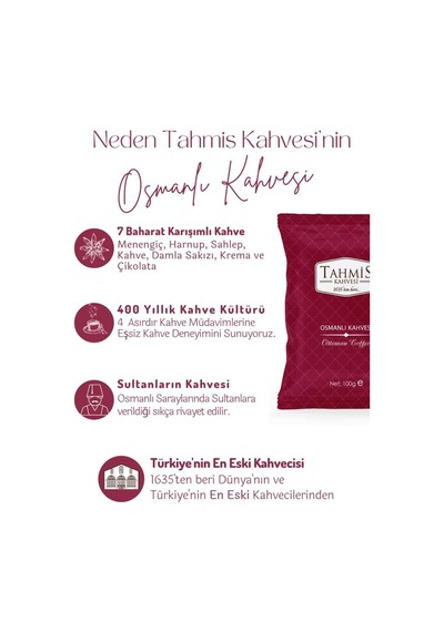Tahmis Menengiç Osmanlı Dağ Çilekli Aromalı Türk Kahvesi Seti 3 x 100 G