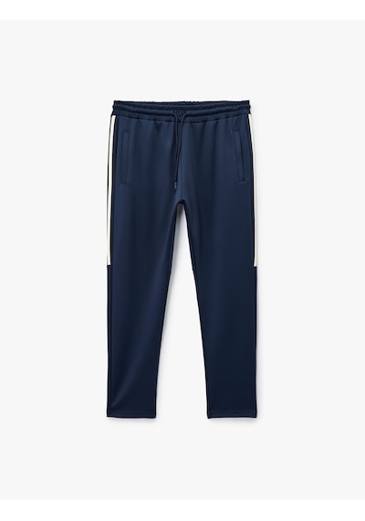 Koton Beli Bağcıklı Cepli Biyeli Spor Jogger Eşofman Altı Lacivert 6wam40118nk