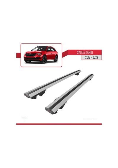 Skoda Kamiq 2019 Ve Sonrası İle Uyumlu Hook Model Anahtar Kilitli Ara Atkı Tavan Barı Gri