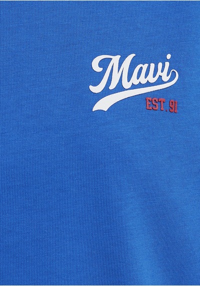 Mavi - Mavi Logo Baskılı Mavi Tişört 1613877-70912