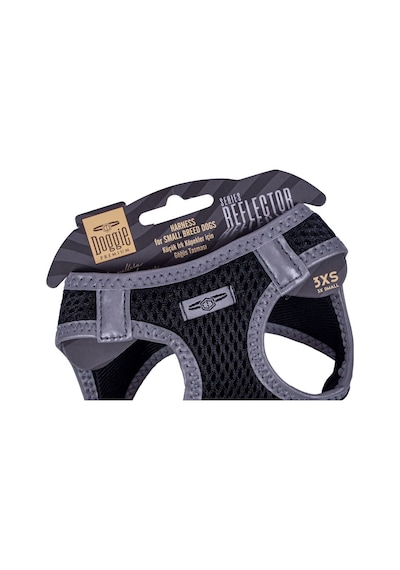 Doggie Havalı Dokuma Reflektör Serisi Küçük Irk Göğüs Tasması Siyah 3XS-22-26Cm Siyah