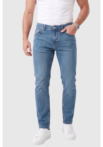 Rizzup Erkek Slim Fit %98 Pamuk Likralı Taşlanmış Mavi Jean Esnek Dar Paça Kot Pantolon 2608303 Rizzup Erkek Slim Fit %98 Pamuk Likralı Taşlanmış Mavi Jean Esnek Dar Paça Kot Pantolon 2608303