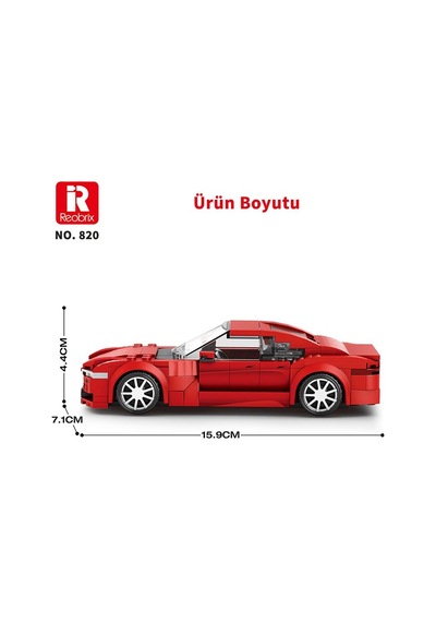 Reobrix Luxury Sedan Car Tesla Model S 820 Brick Yapım Seti