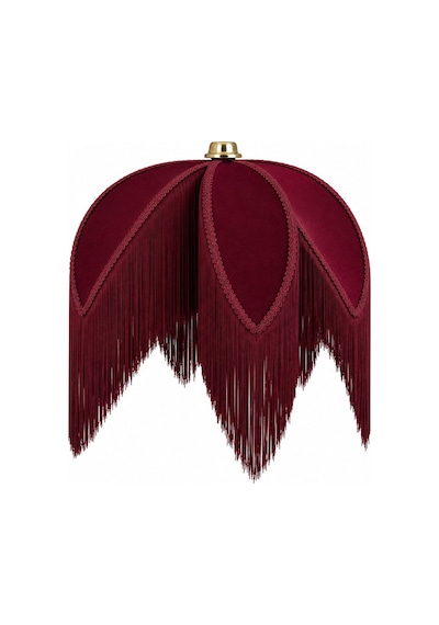 Yaprak Modelli Şık Avize Sarkıt 7 Farklı Renk Kadife Kumaş 45x40cm Bordo