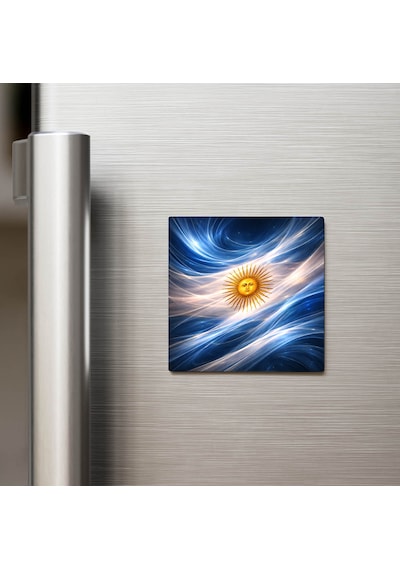 Arjantin Argentina Abstract Ülke Bayraklı Buzdolap Magneti - 9x9 Cm