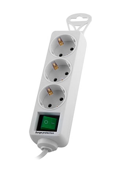 S-Link SPG-F03 306J Flat Soket 3G1.0mm Tam Bakır 3'lü Akım Korumalı Priz 1.5 Metre Beyaz