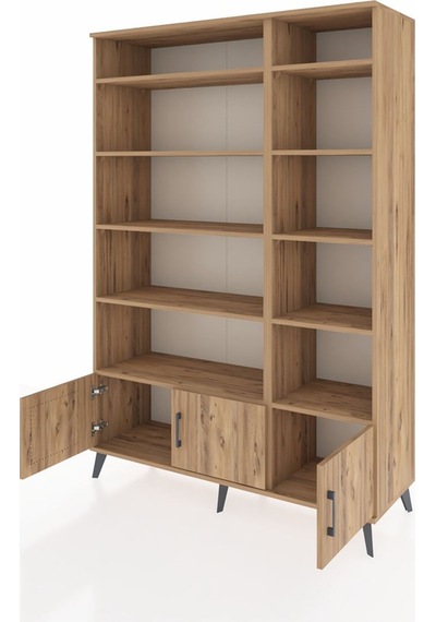 Hyperion Dolap 10 Raflı 3 Kapaklı 132x44x195 Çam-çam/çam Çam