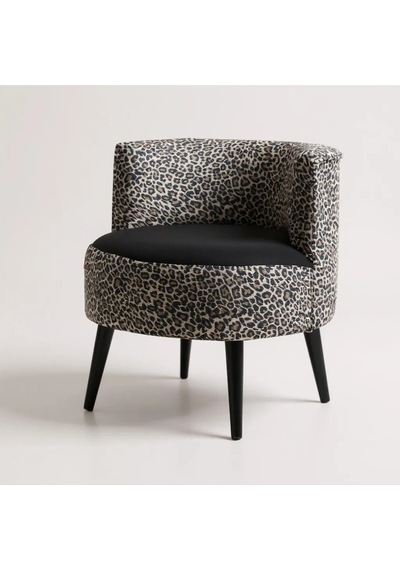 Azra Mobilya Sydney Modern Desenli Döşemeli Berjer Leopar Desen, Konforlu, Dekoratif Tekli Koltuk Leopardesen