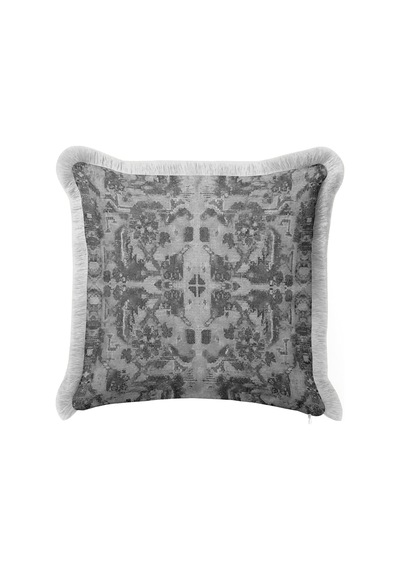 Damask Motifli Saçaklı Yastık Kılıfı - Klasik Etnik Modern Antrasit Krem Püsküllü Kırlent Kılıfı Sessiz Lagün Halo Damask Motifli Saçaklı Yastık Kılıfı - Klasik Etnik Modern Antrasit Krem Püsküllü Kırlent Kılıfı Sessiz Lagün Halo