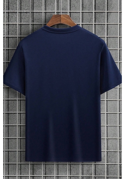 Unisex Los Angles Baskılı Tasarım Tshirt Lacivert
