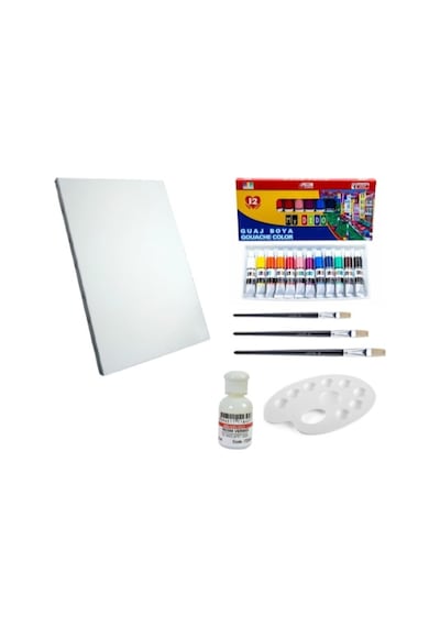 Guaj Boya Seti 35X50 Tuval Çok Renkli