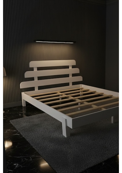 Renazzo Lotus X New Masif Ahşap Karyola Beyaz 180x200 Beyaz - 180 X 200