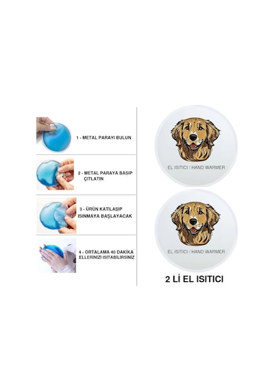 Sıa 2 Adet Kahverengi Köpek Cep Sobası,el Isıtıcı,sıcak Su Torbası Pvc 10x9,5cm Çok Renkli