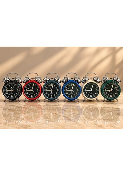 Metal Çift Zilli Çalar Saat Alk6458