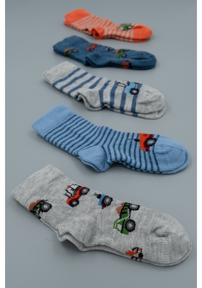 Hitra Tekstil 5'li Dikişsiz Organik Bebek/çocuk Çorap Karma 12-24 Ay 46005 Çok Renkli
