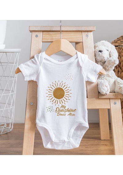 Bk Gift Bk Kids İsimli My Sunshine Tasarımlı Bebek Body Zıbın - Model 1 6 - 9 Ay Sarı
