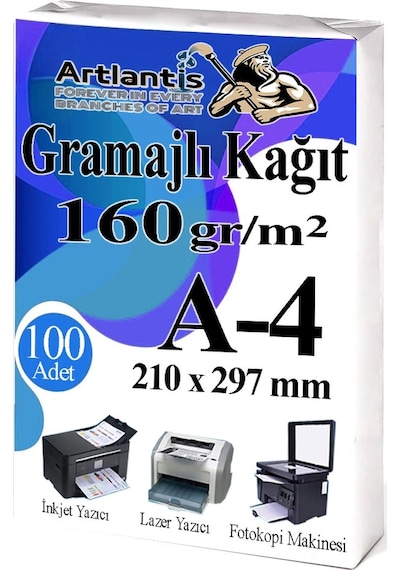 A4 Gramajlı Fotokopi Kağıdı 100 Adet 160 Gr Sertifika Kağıdı Kalın Kağıt Baskı Tüm Yazıcılara Uyumlu 21x29.7cm Ofis Büro