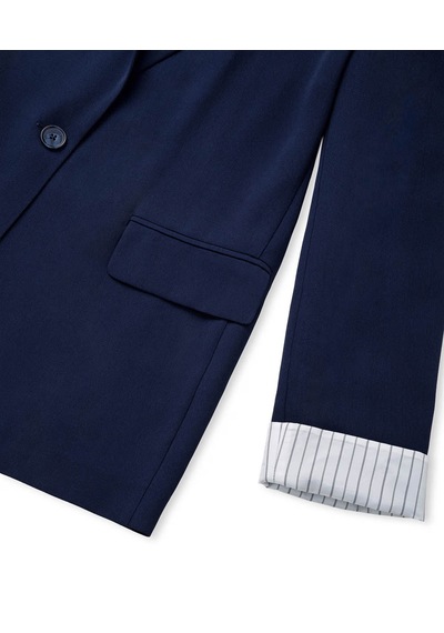 İpekyol Vatkalı Uzun Lacivert Kadın Blazer Ceket Iw6260005125