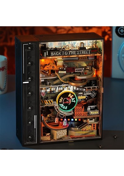 Rokr Mr03s Hip-hop Street Marble Run Dıy Mechanical 3d Puzzle Maket Model Seti 3d Model Kit Detaylı Dekoratif Hobi Seti Hareketli Ve Işıklı