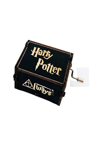 Harry Potter Manuel Çevirmeli Siyah Ahşap İşemeli Müzik Kutusu