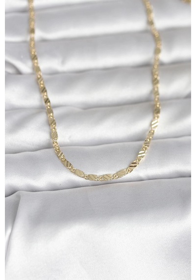 Ceylan Adam Cm 14k Gold Renk Çizgi Lazer Model 60 Cm Kadın Kolye Çok Renkli