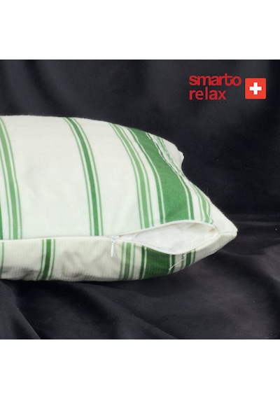 Smarto Relax Içi Dolgulu Kırlent 45x45 Cm Kare Salon & Berjer Kırlenti - Smr-kır-019 Beyaz - Yeşil