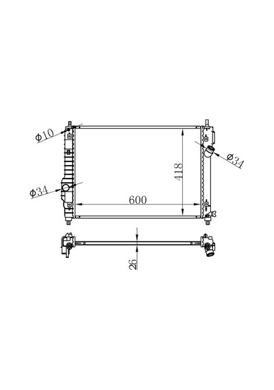 Orıs Bch029026 Radyatör Brazing Mt 600x418x26 Kalos/ Aveo 1.2i/1.6i 05 61628 95227751
