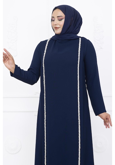 Amine Hüma Yakut Abiye Elbise Lacivert Lacivert
