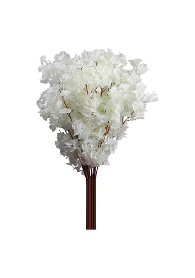 Yapay Çiçek Bahar Dalı Japon Kiraz Çiçeği 90 Cm 3 Dal Beyaz